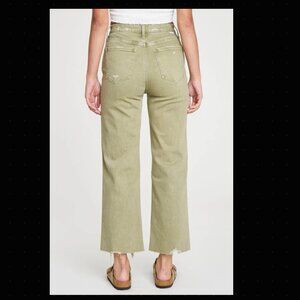 DAZE Pleaser High Rise Wide Ankle in Green NWT